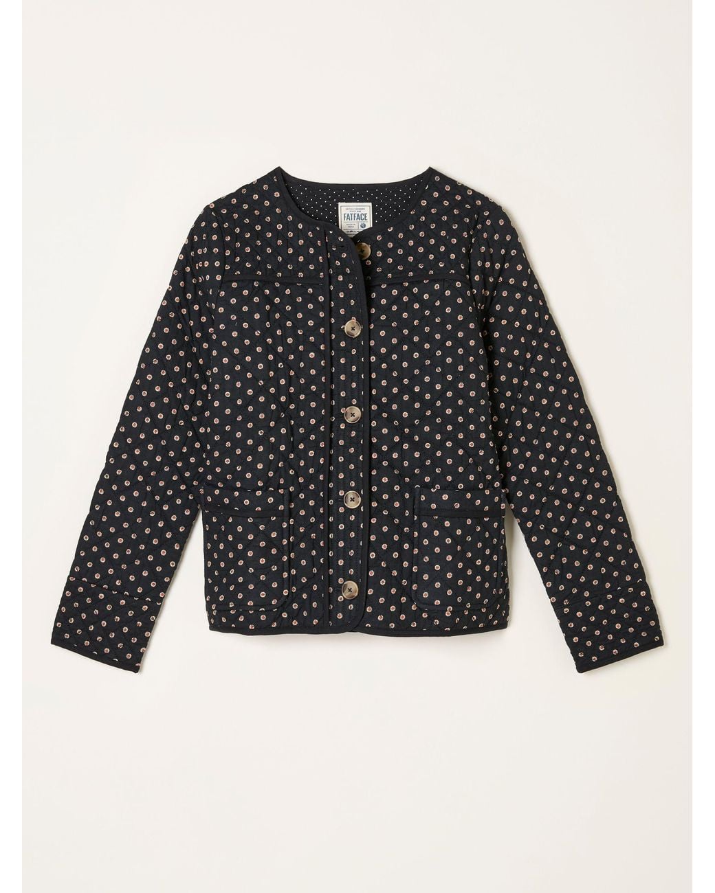FatFace Black Fatface Mia Geo Quilted Jacket