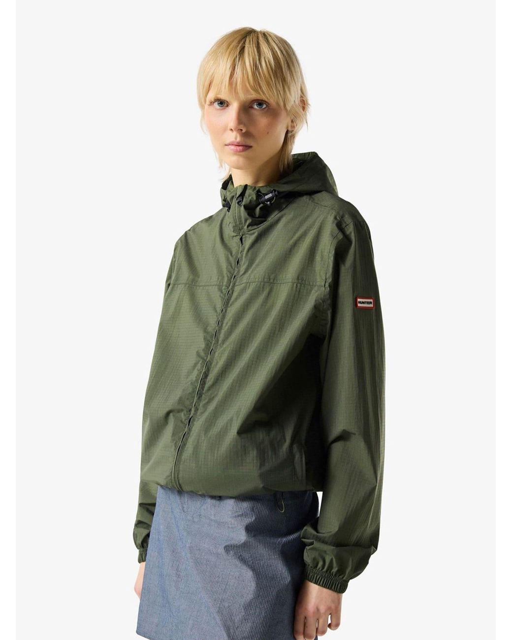Hunter Green Packable Rain Jacket for men