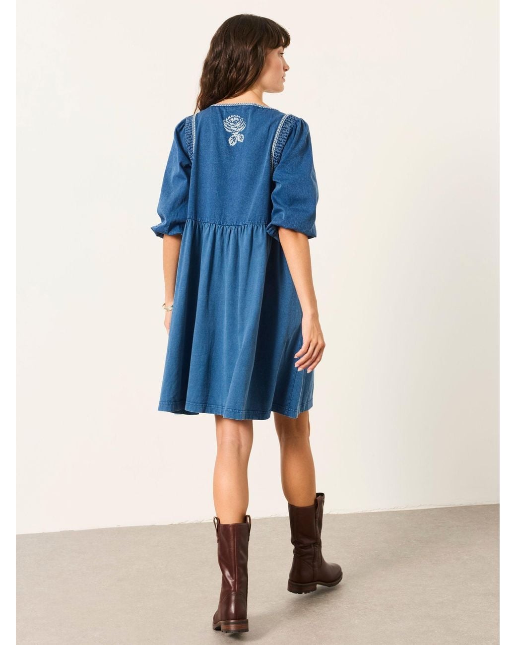 FatFace Blue Fatface Cassie Detail Dress