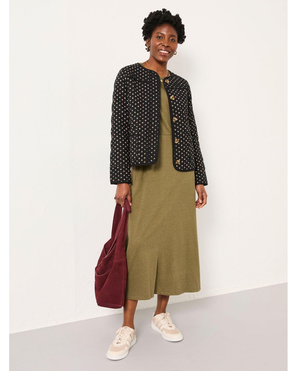 FatFace Black Fatface Mia Geo Quilted Jacket