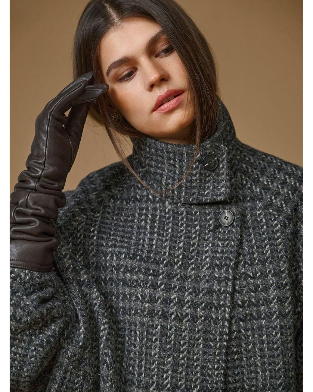 Jdy Gray Check High-Neck Jacket