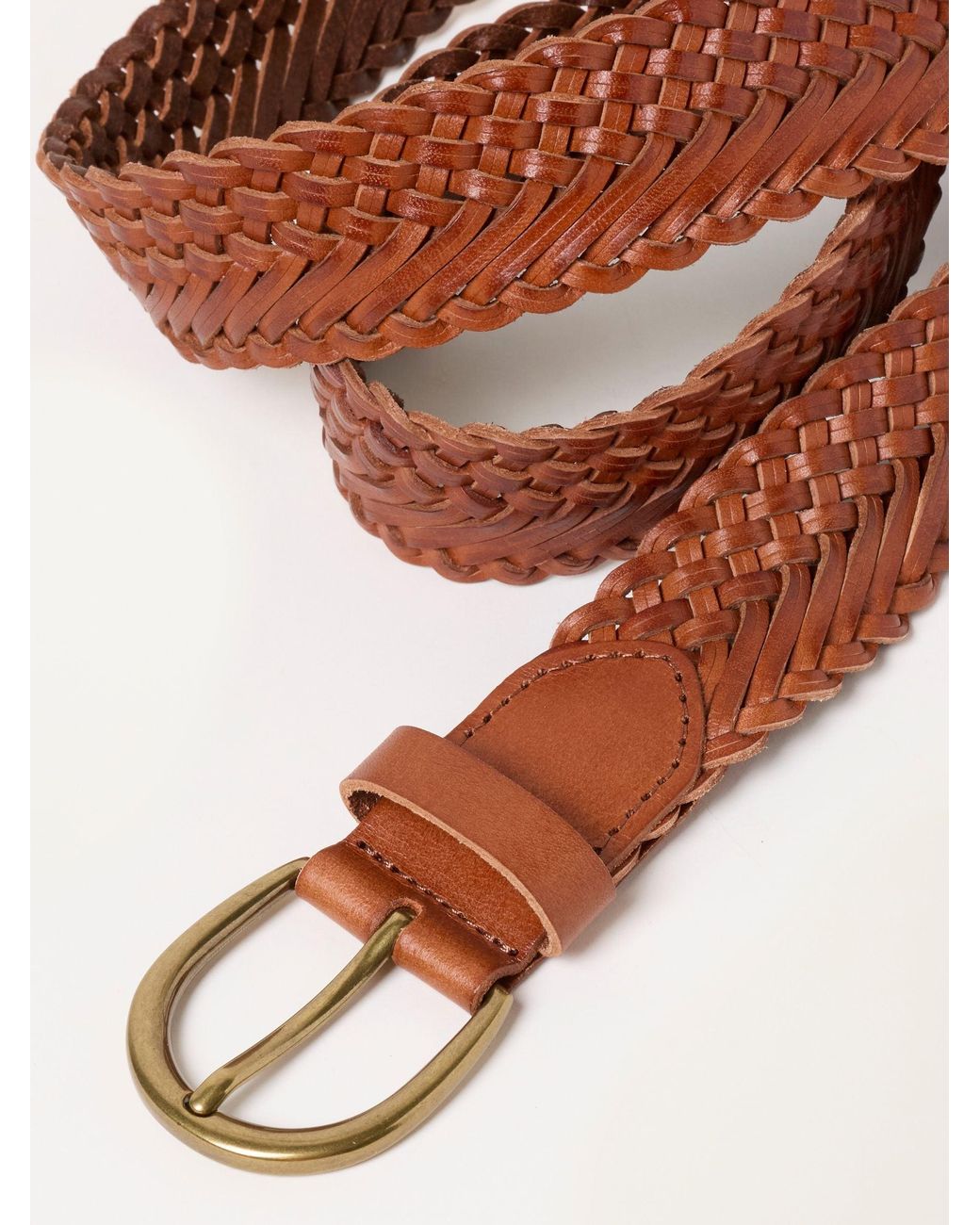 FatFace Brown Fatface Tan Woven Leather Belt