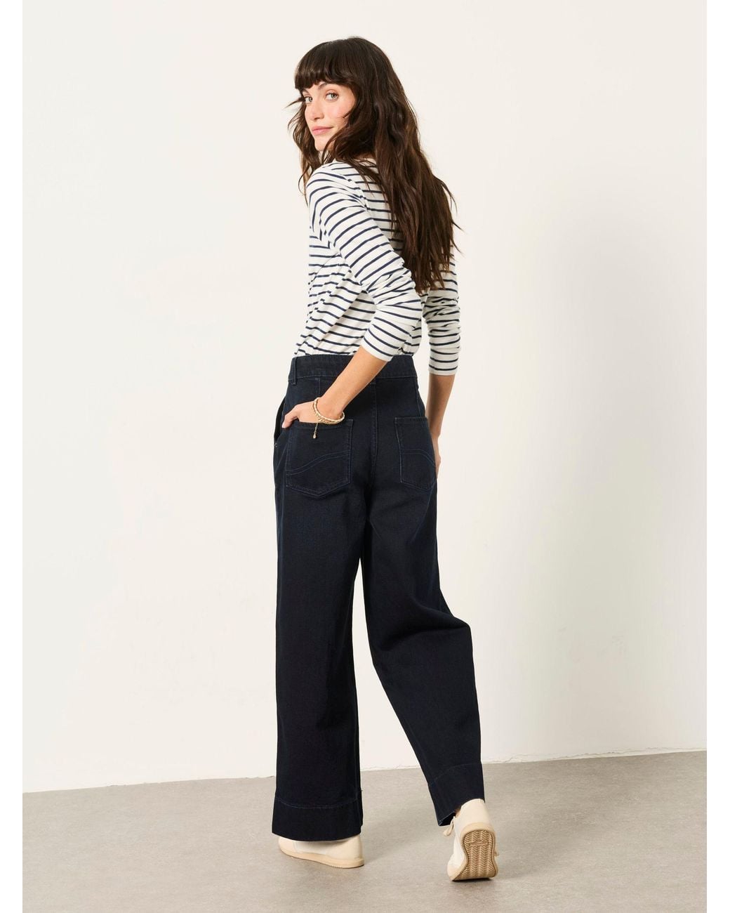 FatFace Black Fatface Hove Dark Wide Leg Jeans
