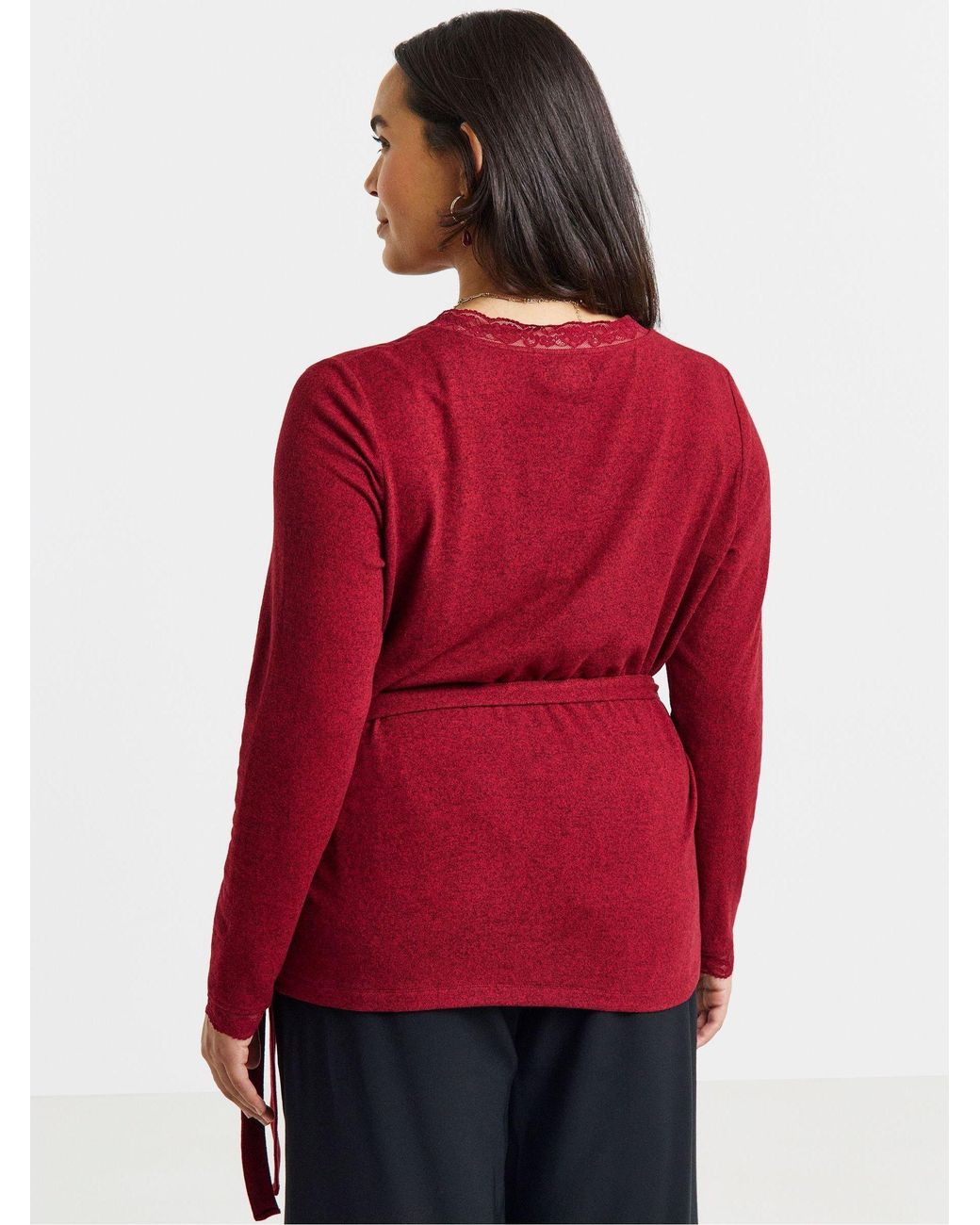 Simply Be Red Cosy Wrap Top