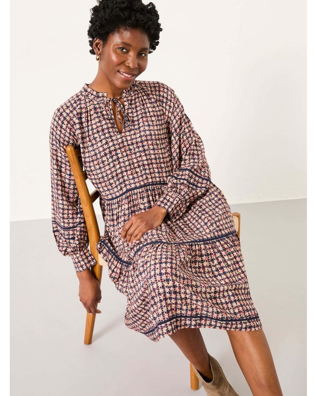 FatFace Blue Petite Stirling Midi Dress
