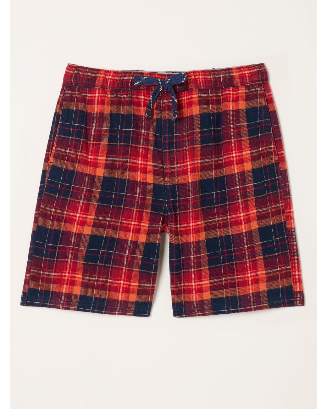 FatFace Red Melby Check Shorts for men