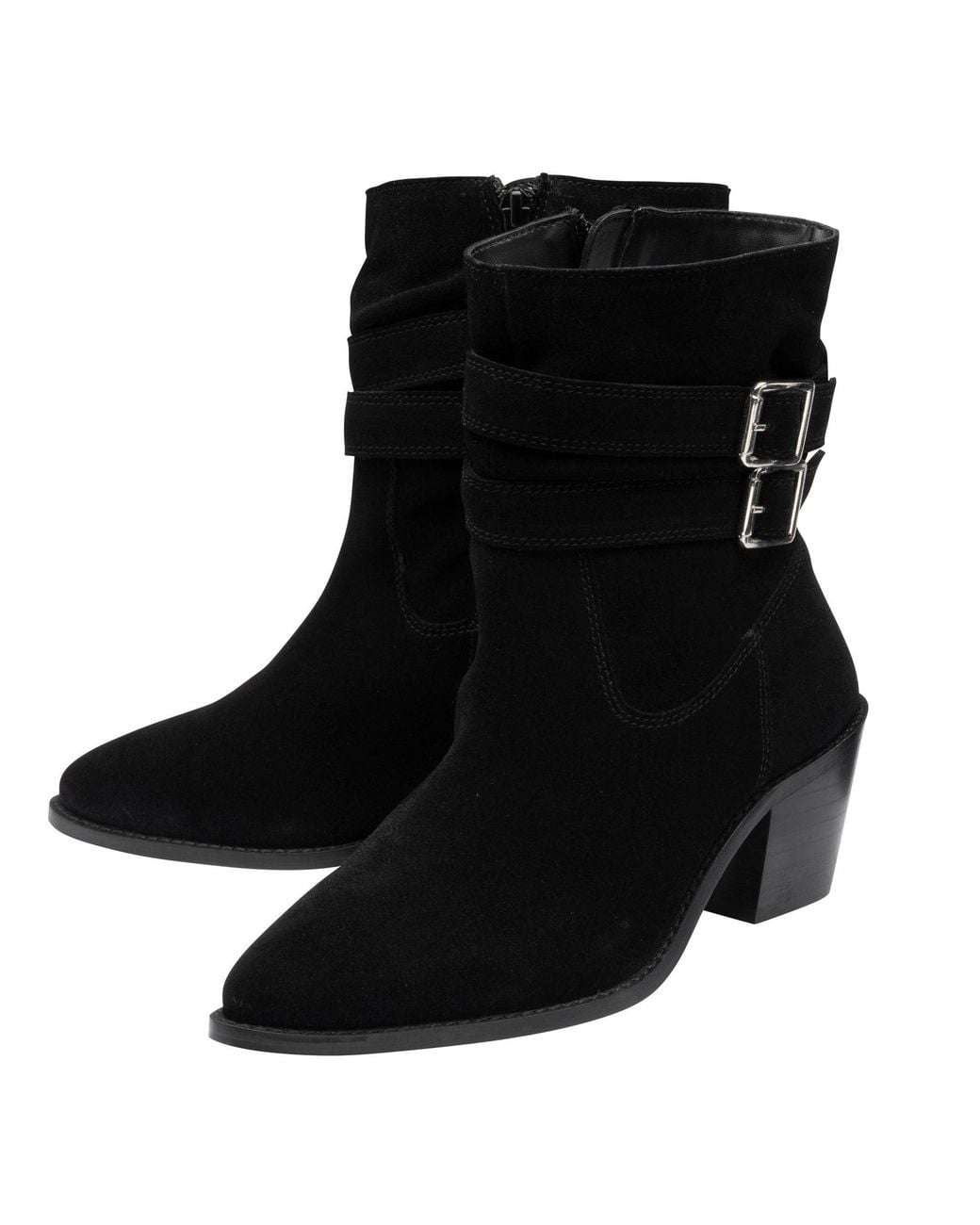 Ravel Suede Heeled Ankle Boots in Black | Lyst