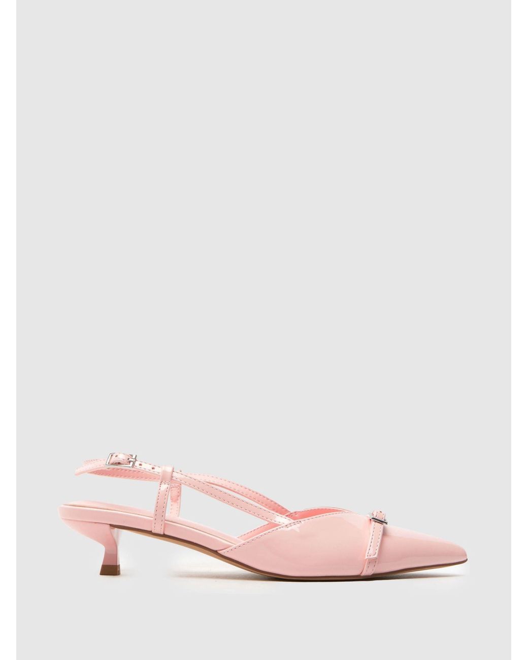 Schuh Pink Sybill Buckle Kitten Print E