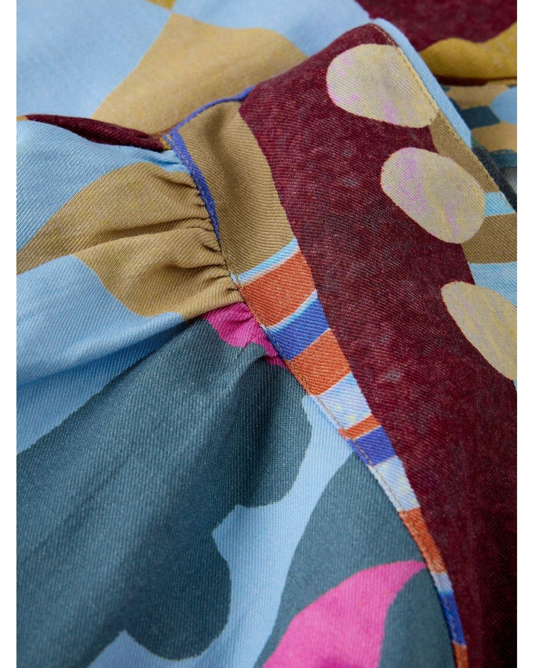 White Stuff Blue Multi Matilda Top