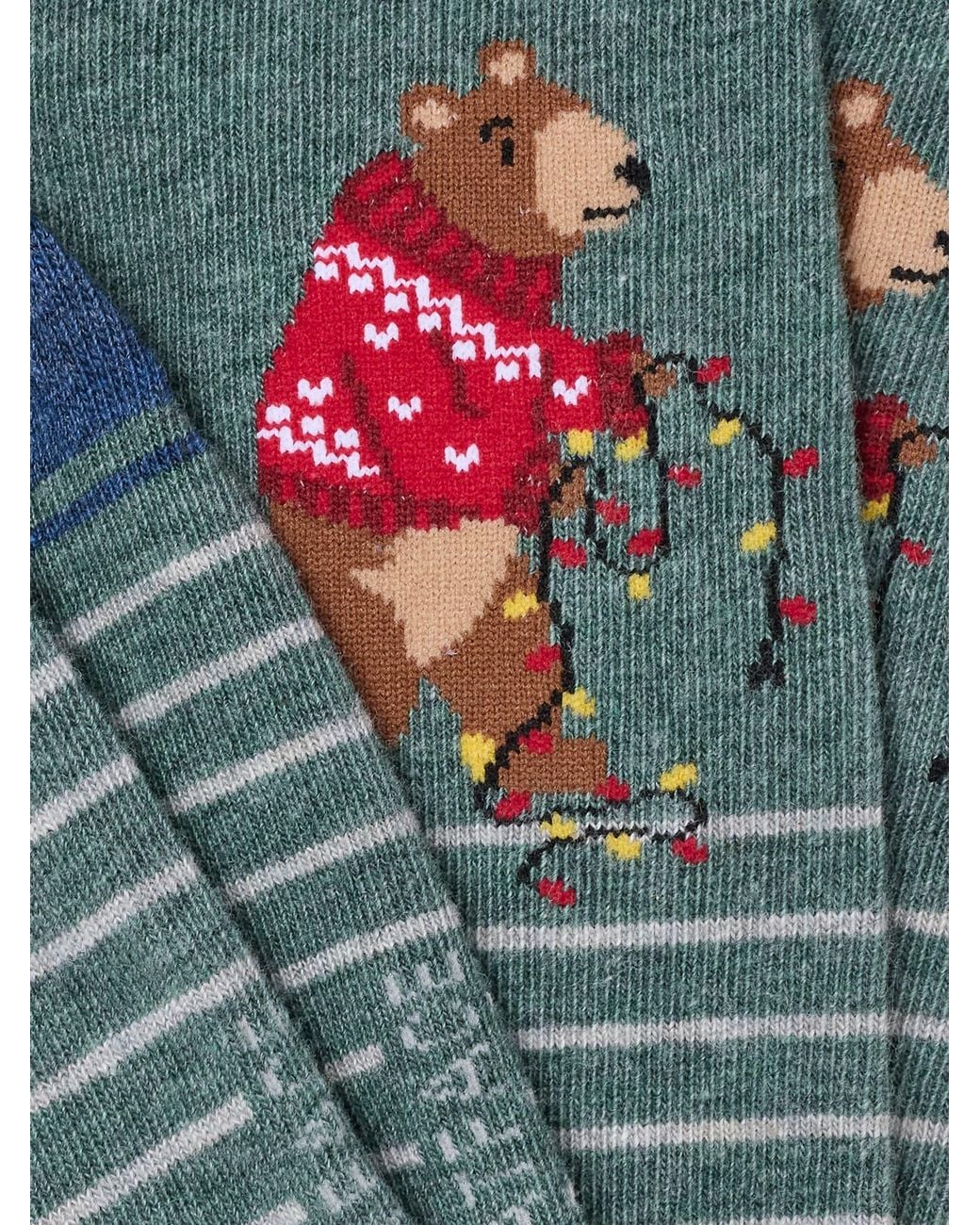 FatFace Blue Fatface Christmas Bear Socks for men