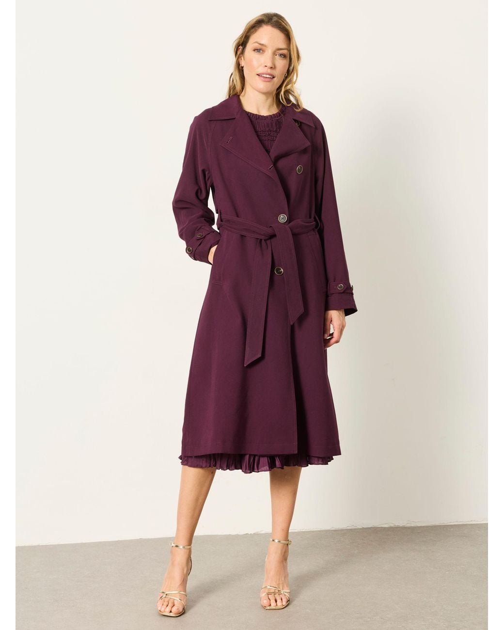 FatFace Brown Sinead Longline Trench Coat
