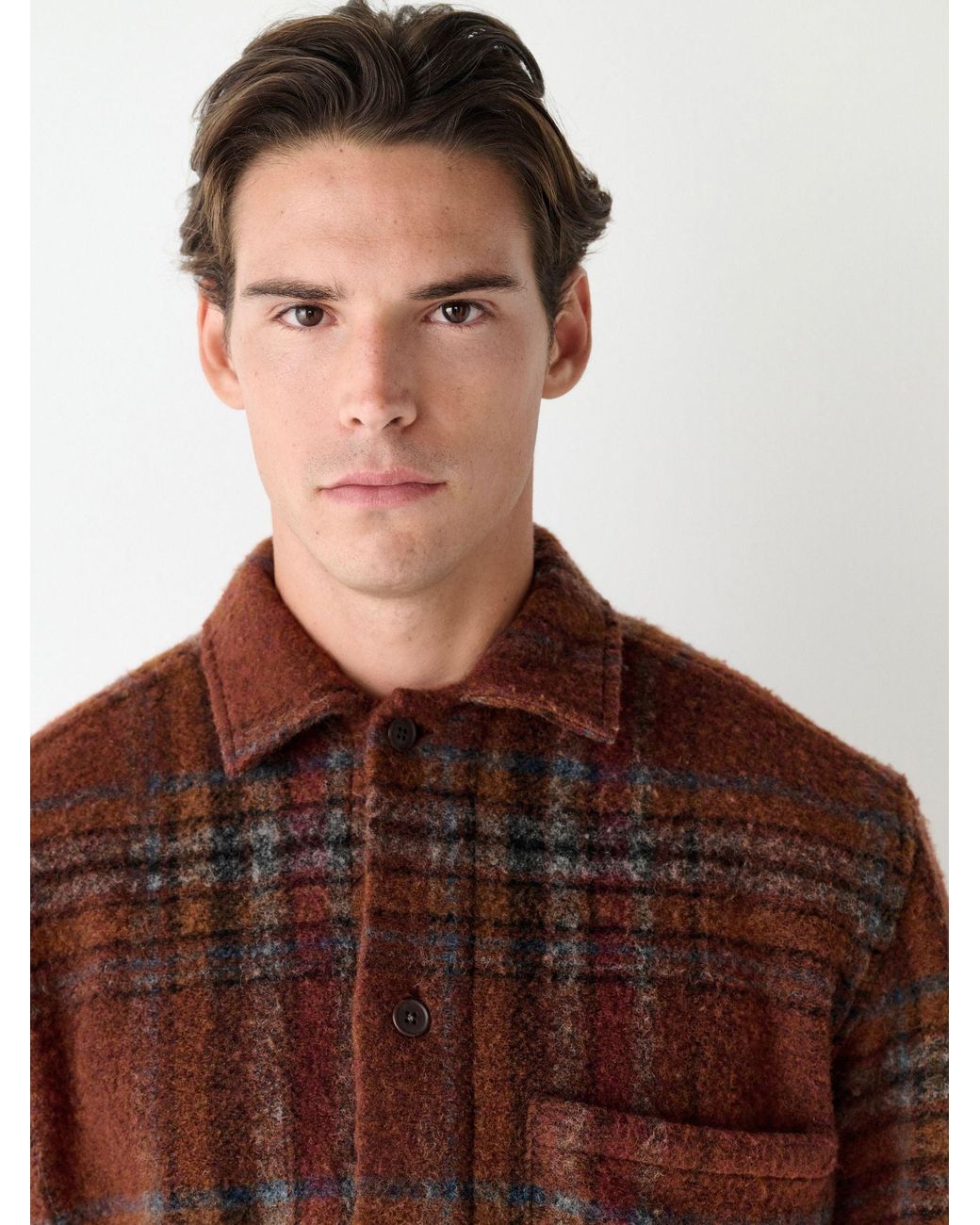 Next Brown Check Shacket for men