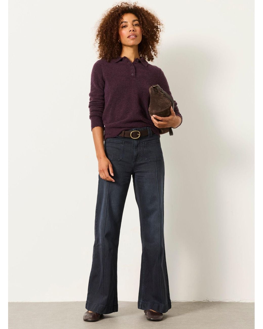 FatFace Black Patch Pocket Flare Jeans
