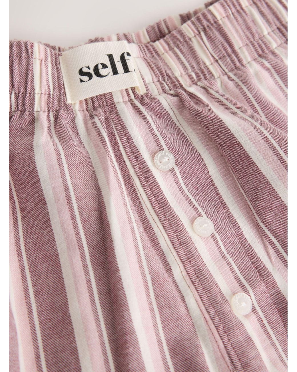 Self Pink Stripe Short Pyjamas Set