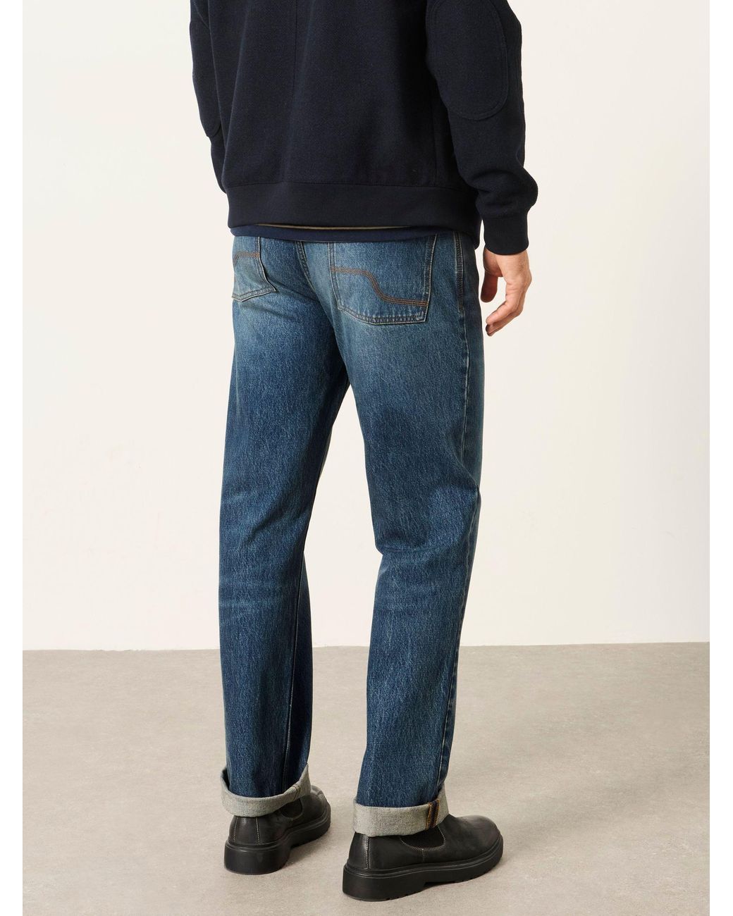 FatFace Blue Relaxed Straight Fit Jeans for men