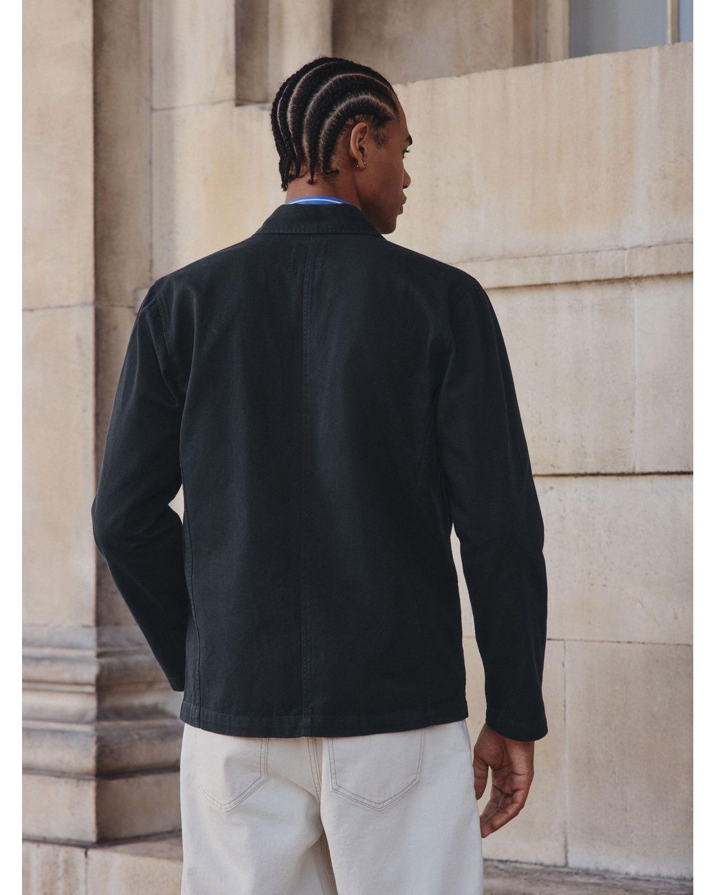 Next Black Chore Twill Shacket Overshirt for men
