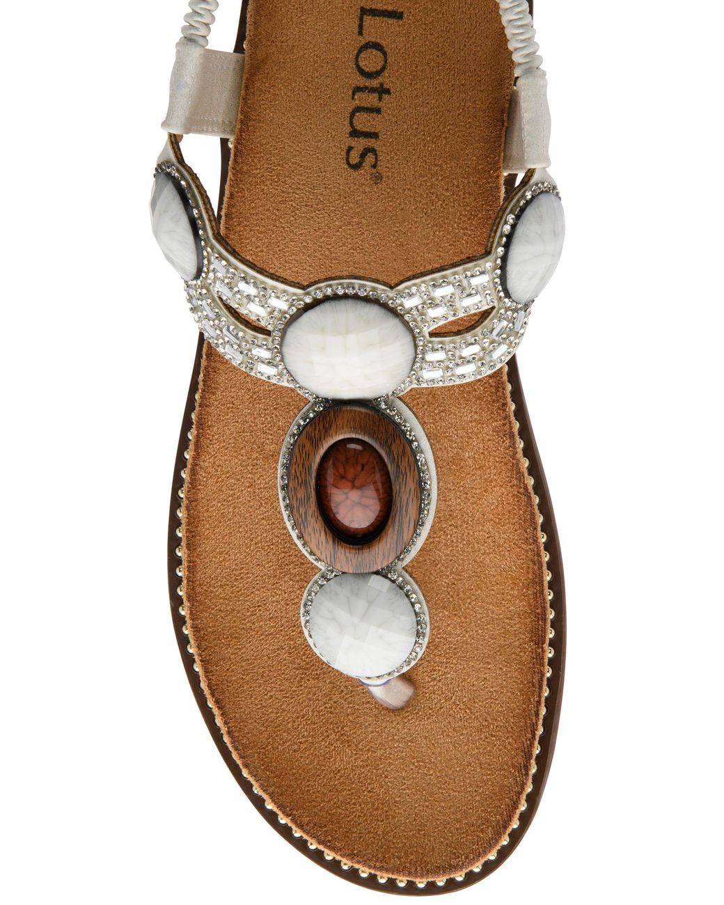 Lotus White Toe Thong Sandals