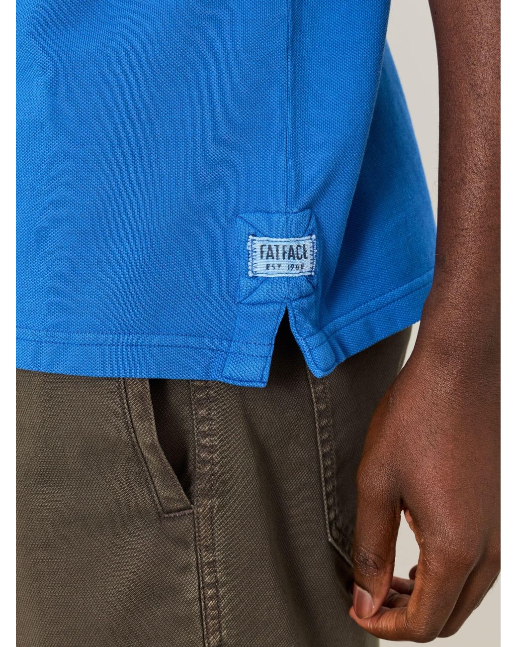 FatFace Blue Short Sleeve Pique Polo Shirt for men