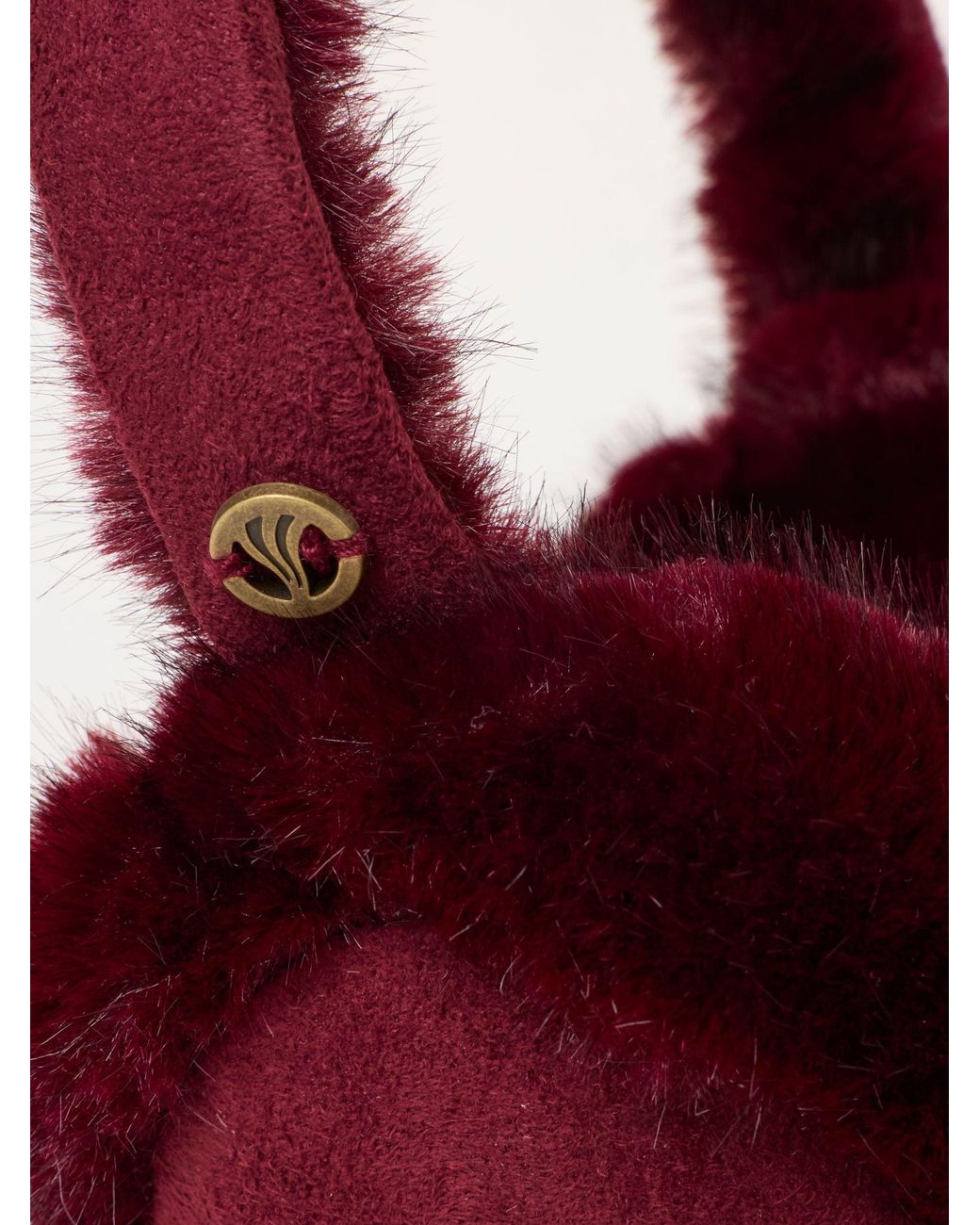 FatFace Red Fatface Burgundy Fluffy Earmuffs