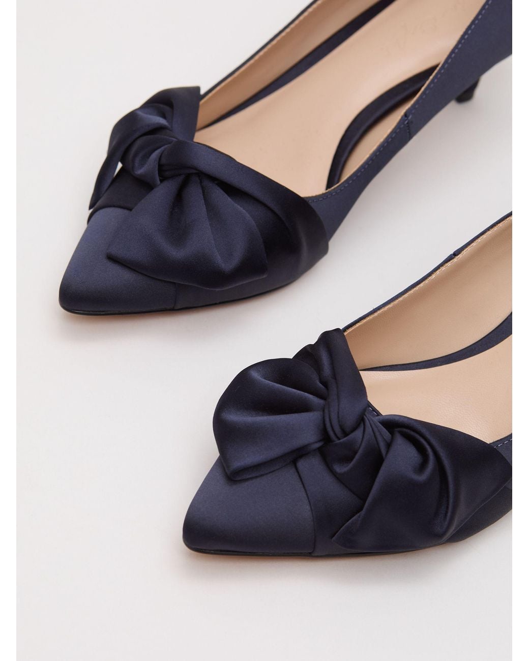 Phase Eight Blue Satin Kitten Heels
