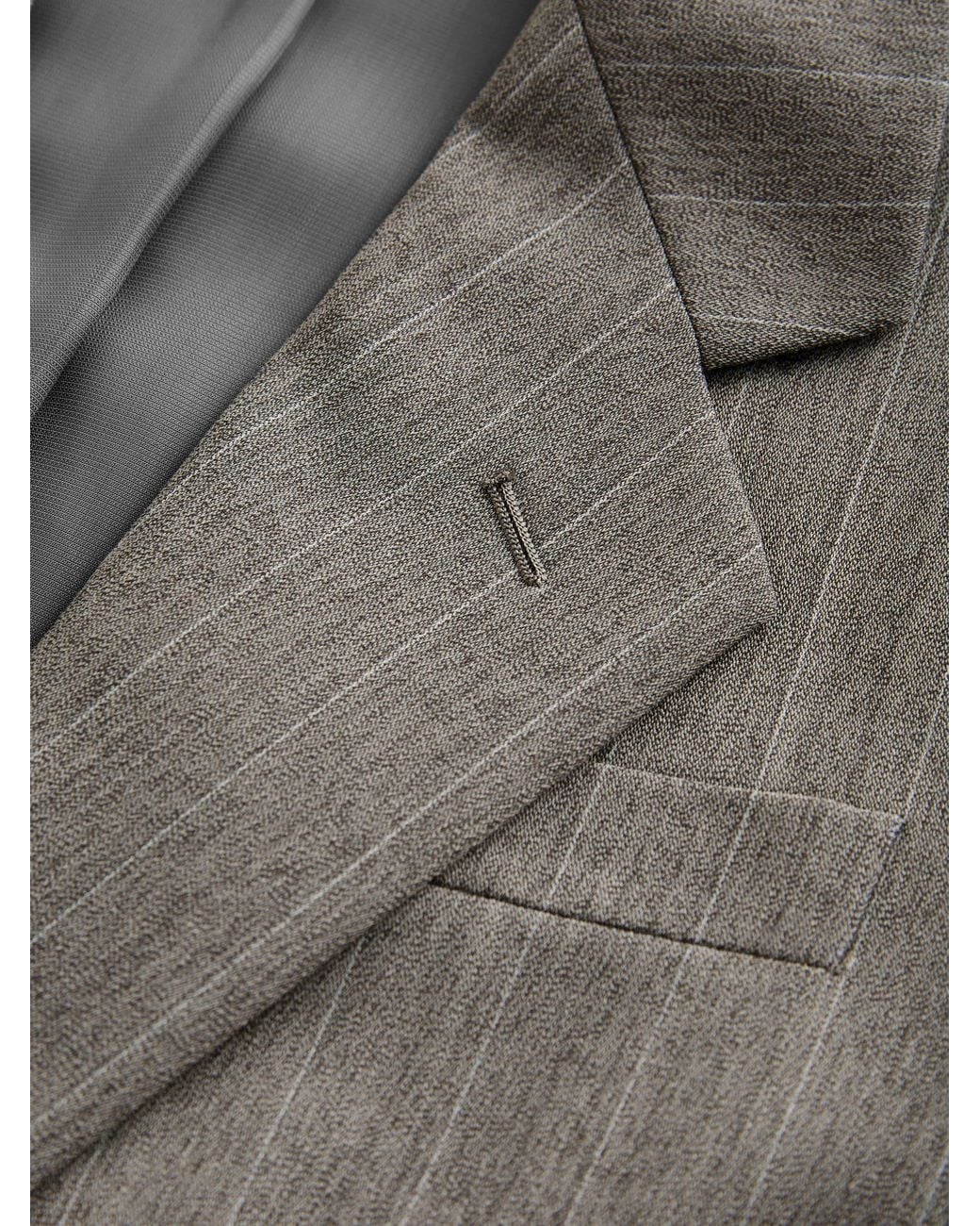 Next Gray Relaxed Fit Archive Striped Wool Blend Suit Jacket for men