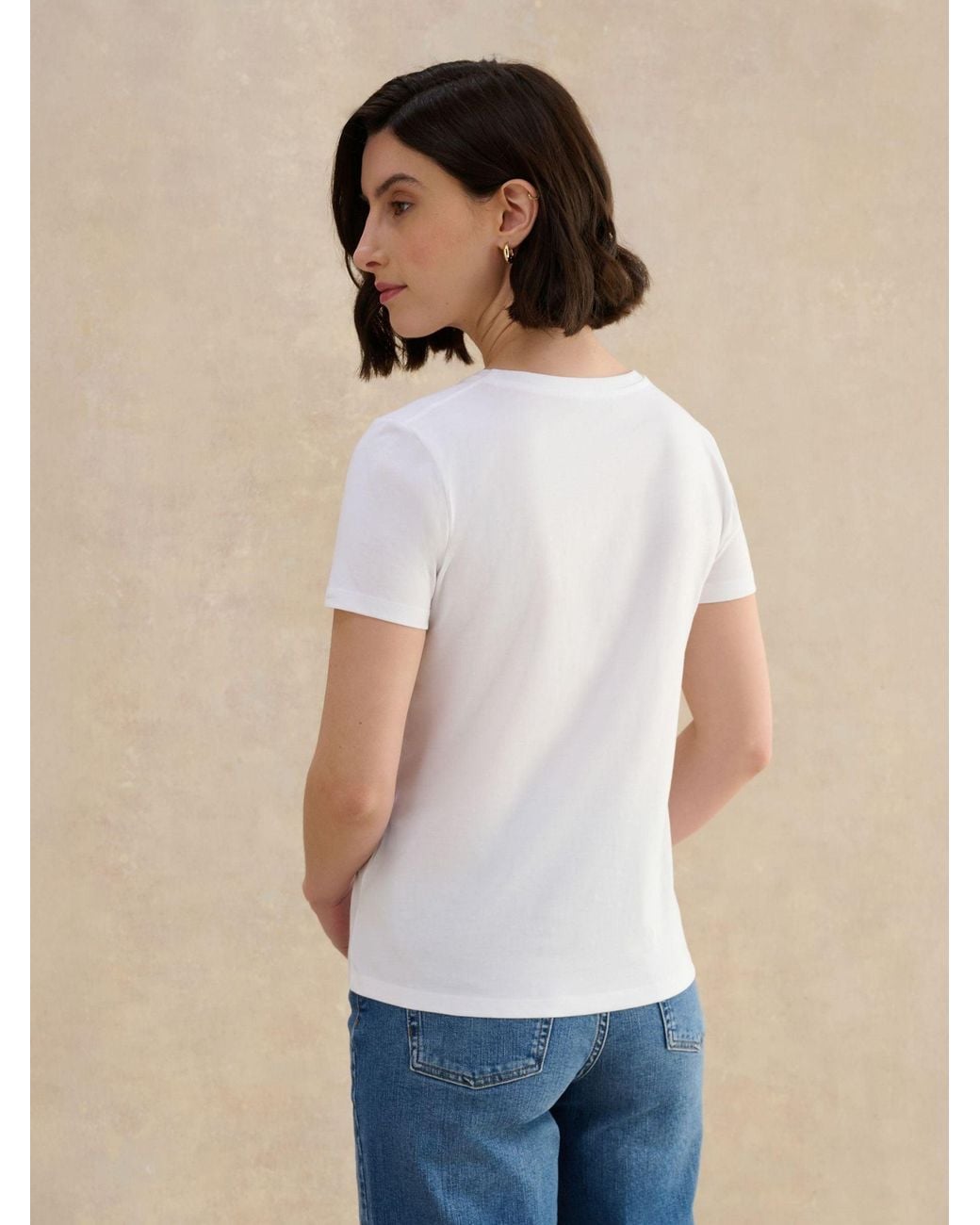 Hobbs White Pixie Flower Printed Short Sleeve T-Shirt