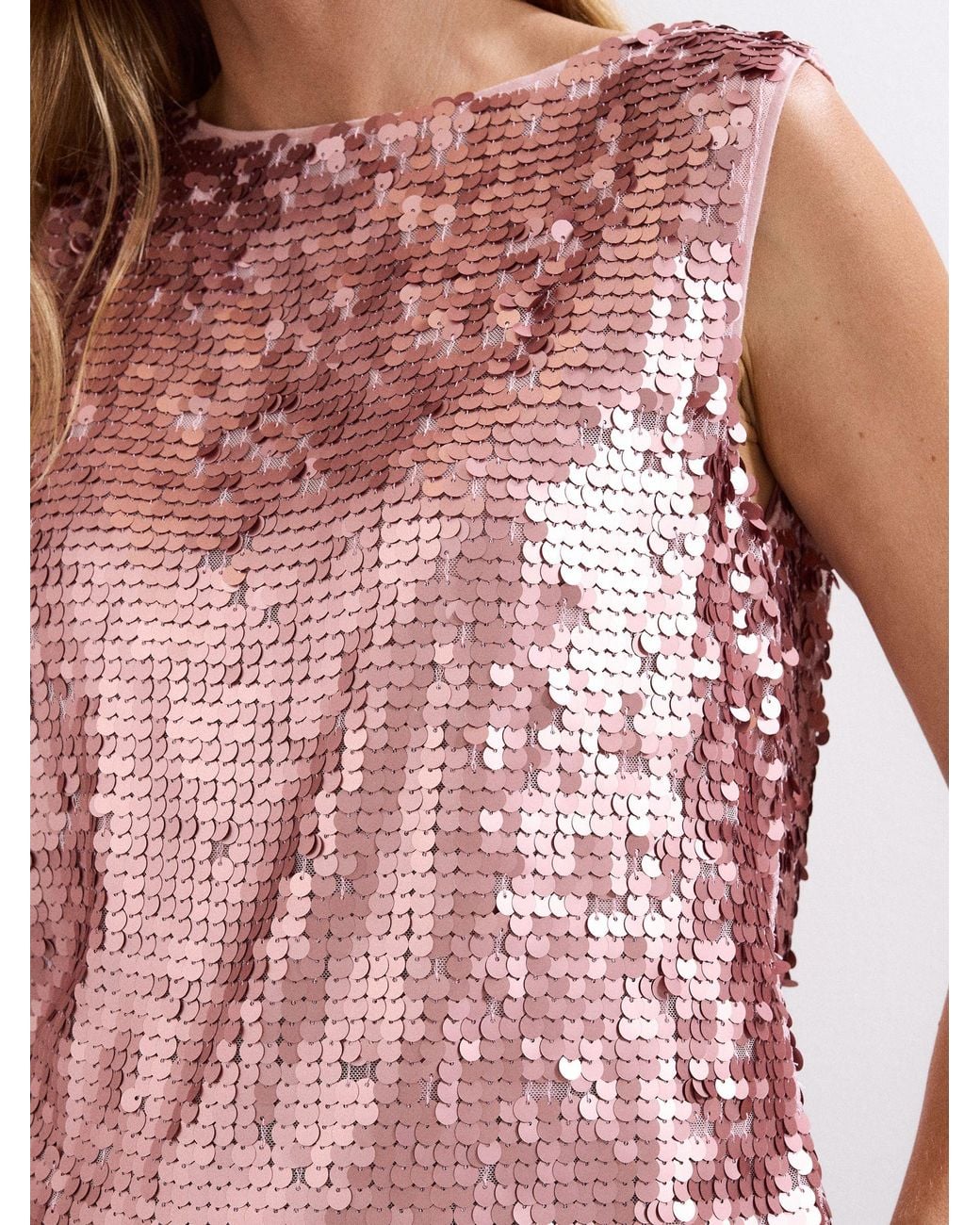 Phase Eight Pink Tasha Sequin Top