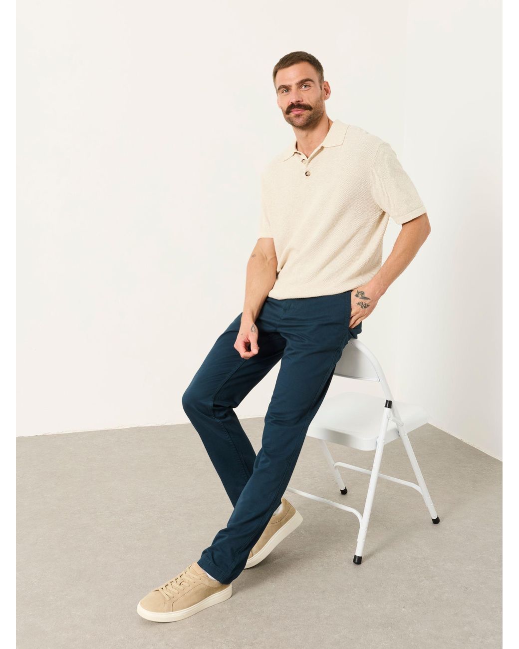 FatFace Blue Fatface Carbis Straight Fit Chinos for men