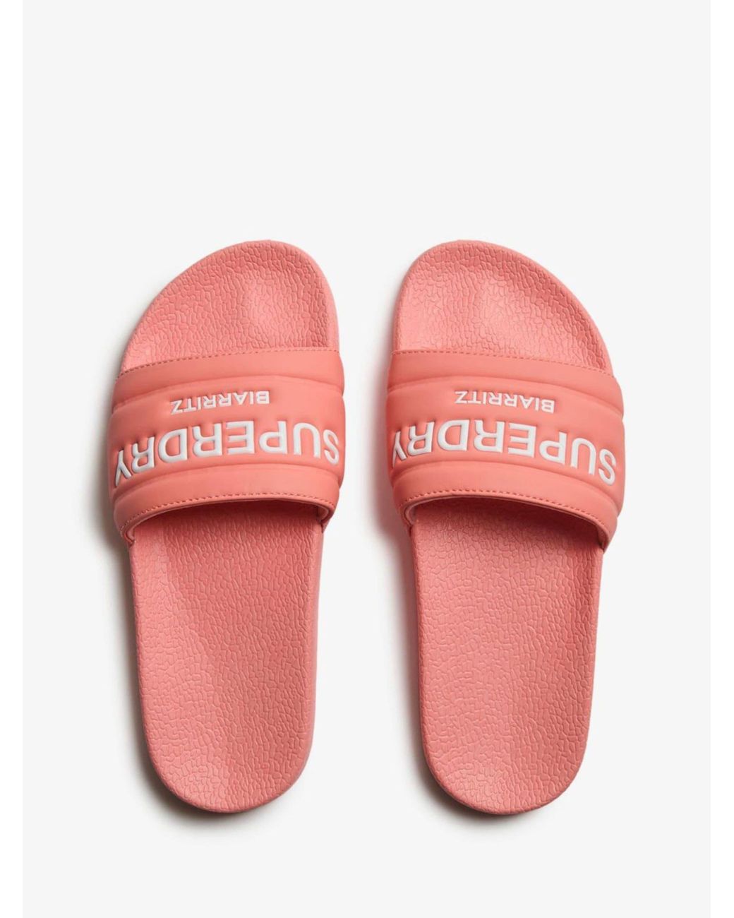 Superdry Pink Destination Pool Slides