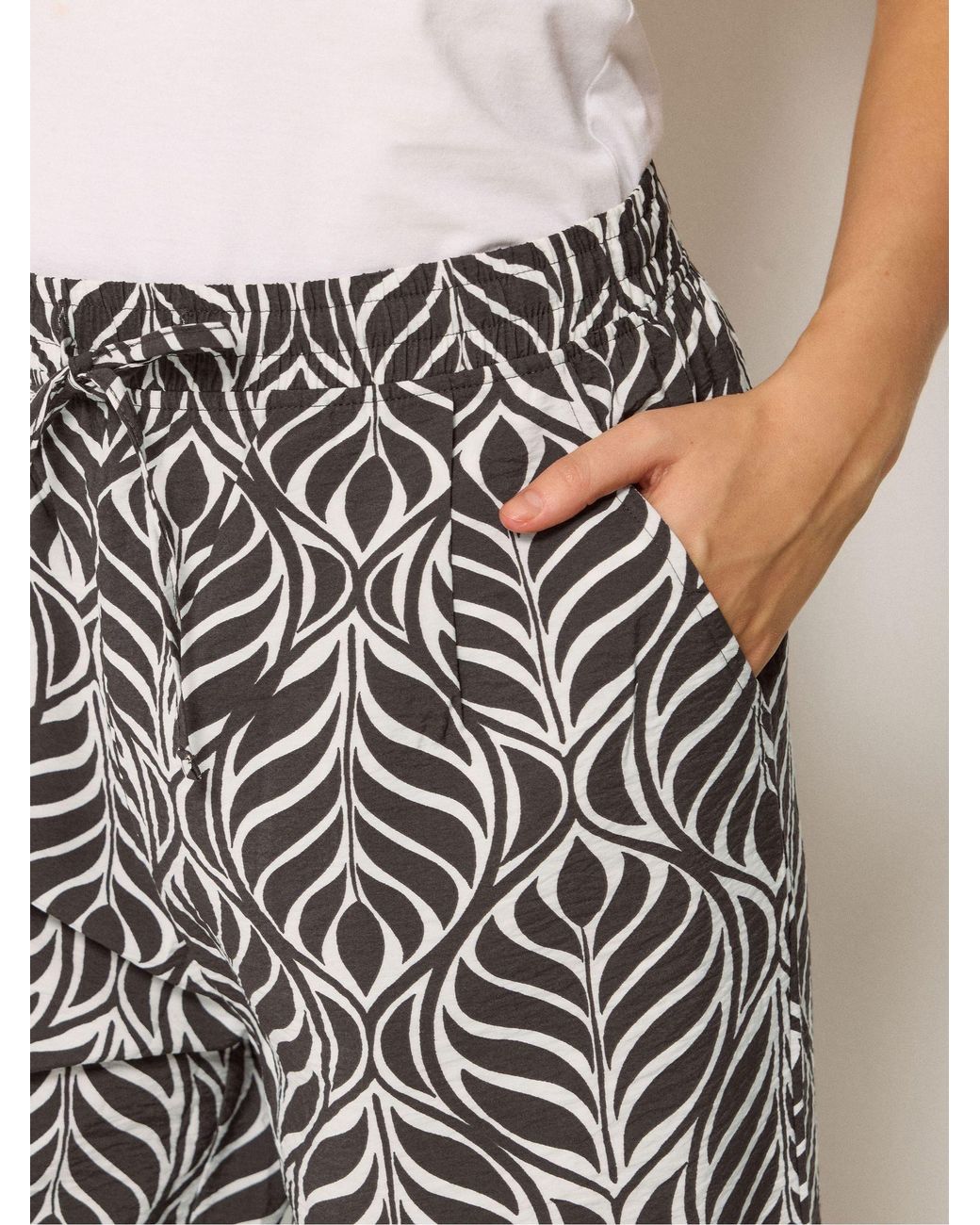 M Com Gray Printed Culottes