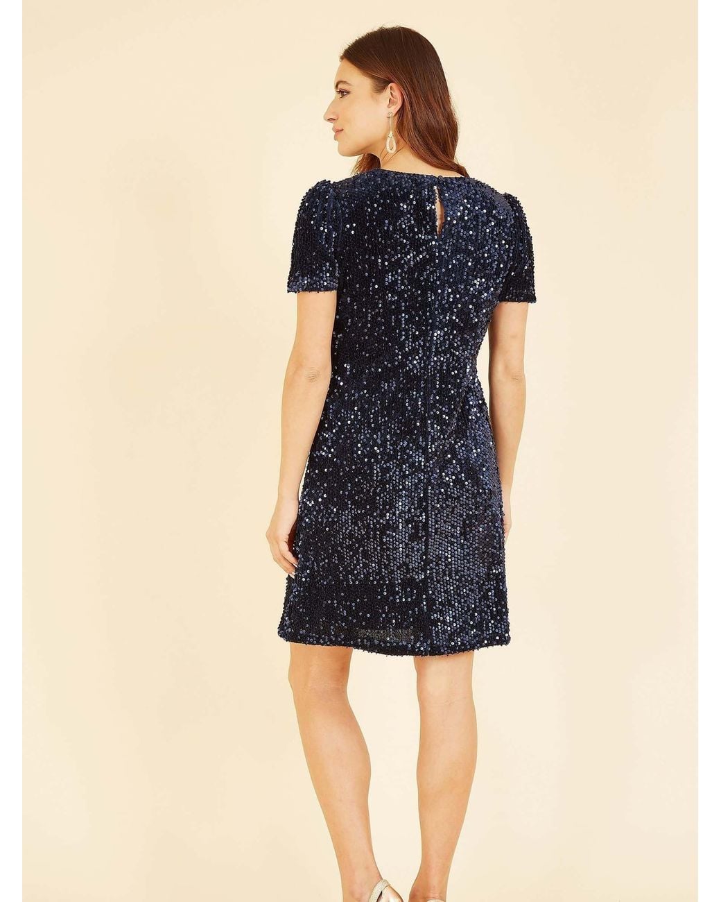 Yumi' Blue Sequin Tunic Dress