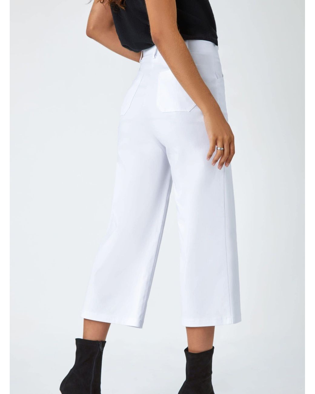Roman Green Cropped Stretch Culottes