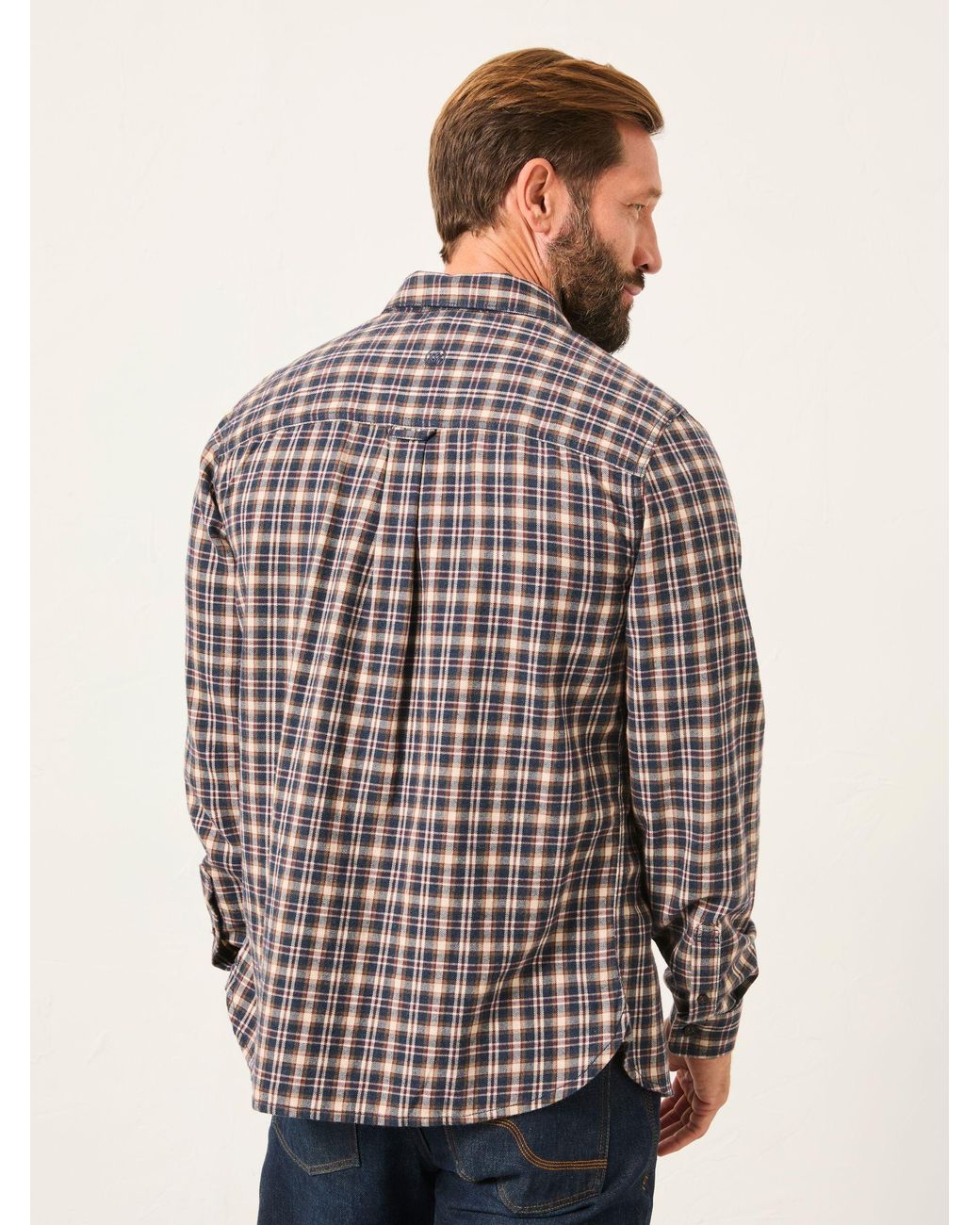 FatFace Blue Amble Long Sleeve Check Shirt for men
