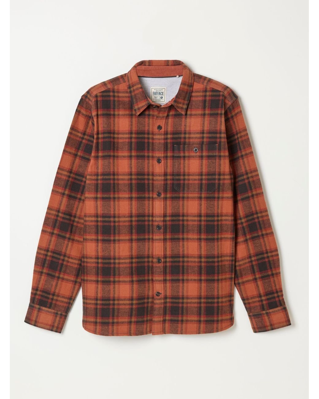 FatFace Brown Fatface Hagley Long Sleeve Check Shirt for men