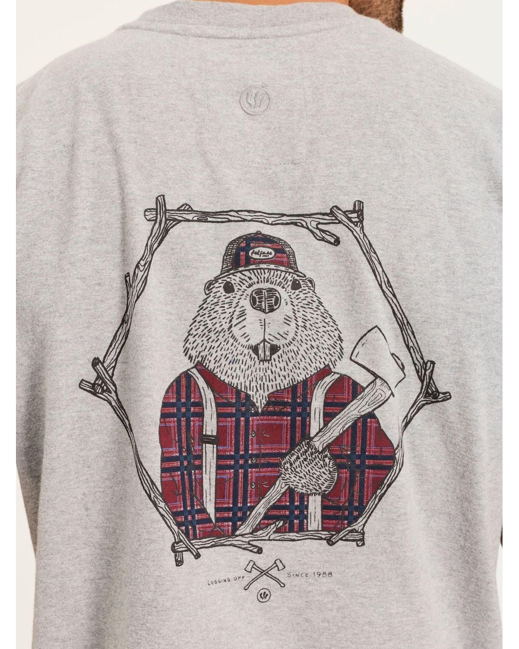 FatFace Gray Fatface Beaverjack Graphic T-Shirt for men
