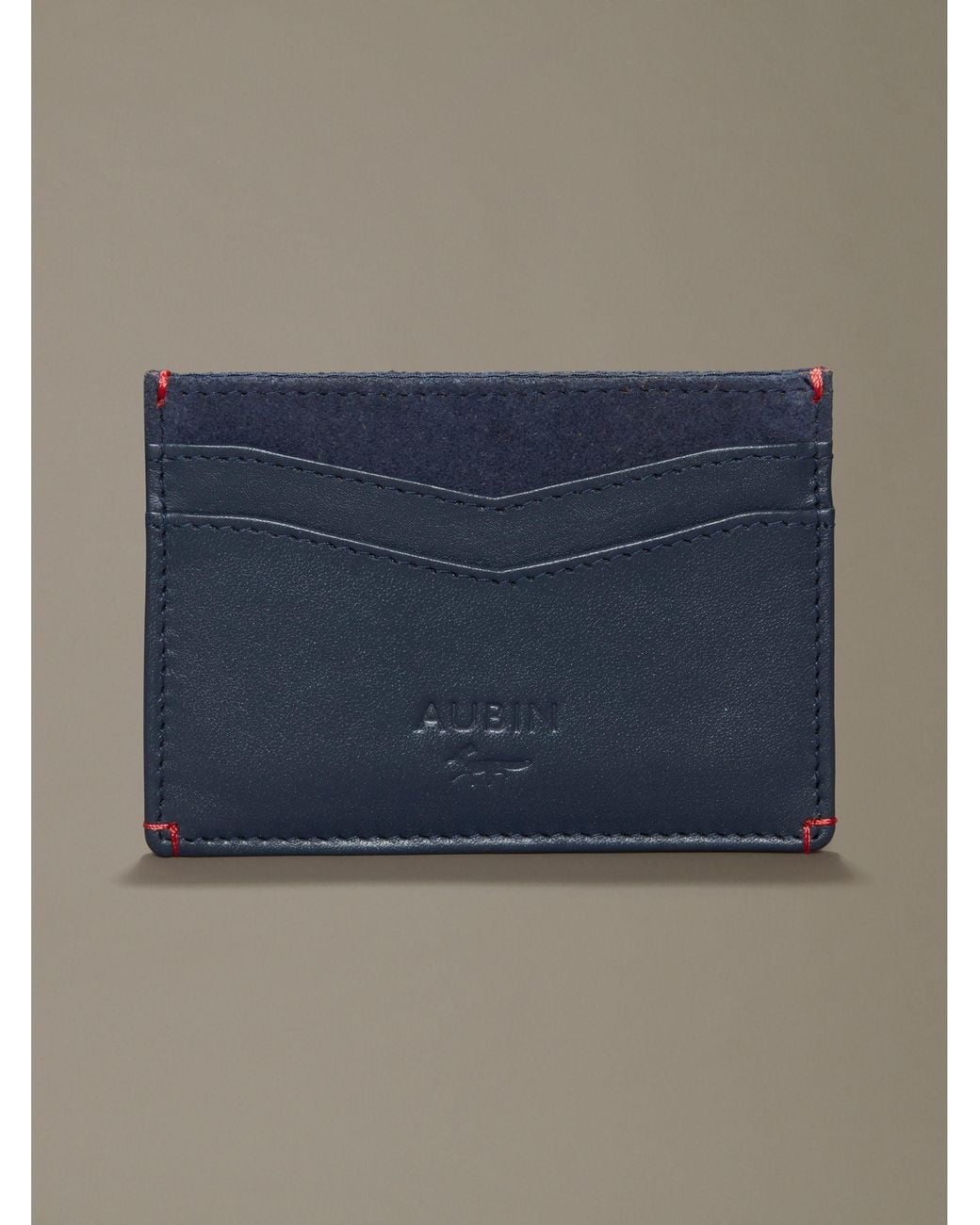 aubi Blue Abney Leather Card Holder for men