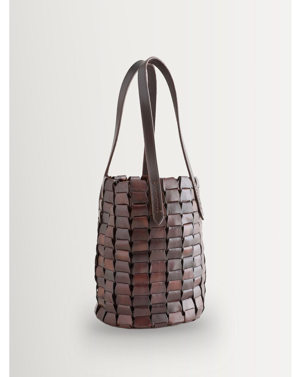 Dragon Diffusion White Suede Honey Link Bucket Bag