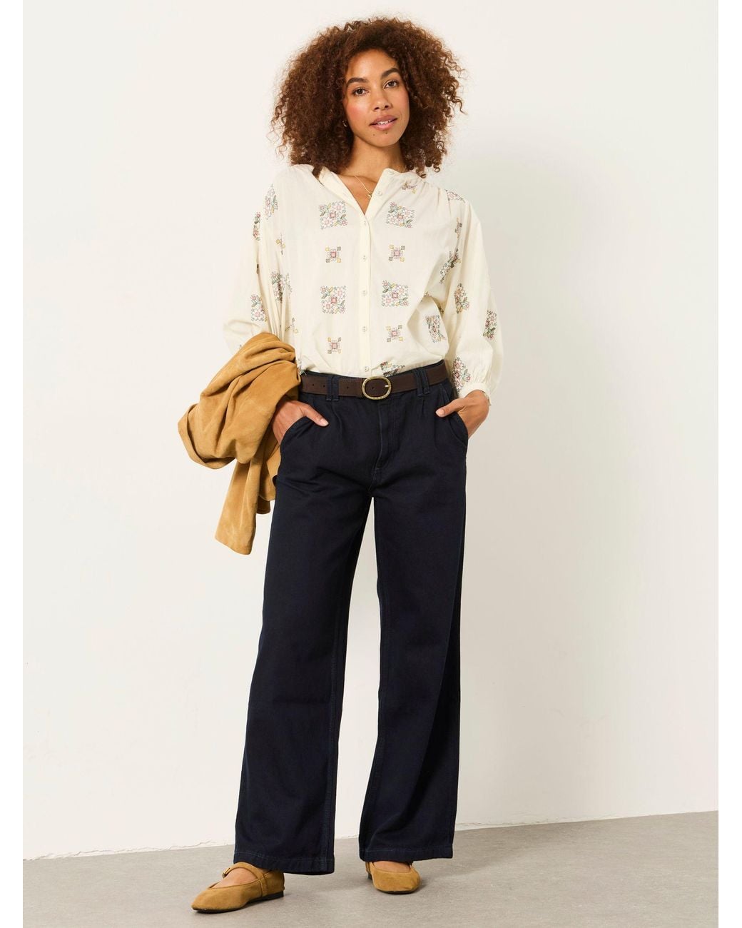 FatFace Blue Maya Petite Pleat Jeans
