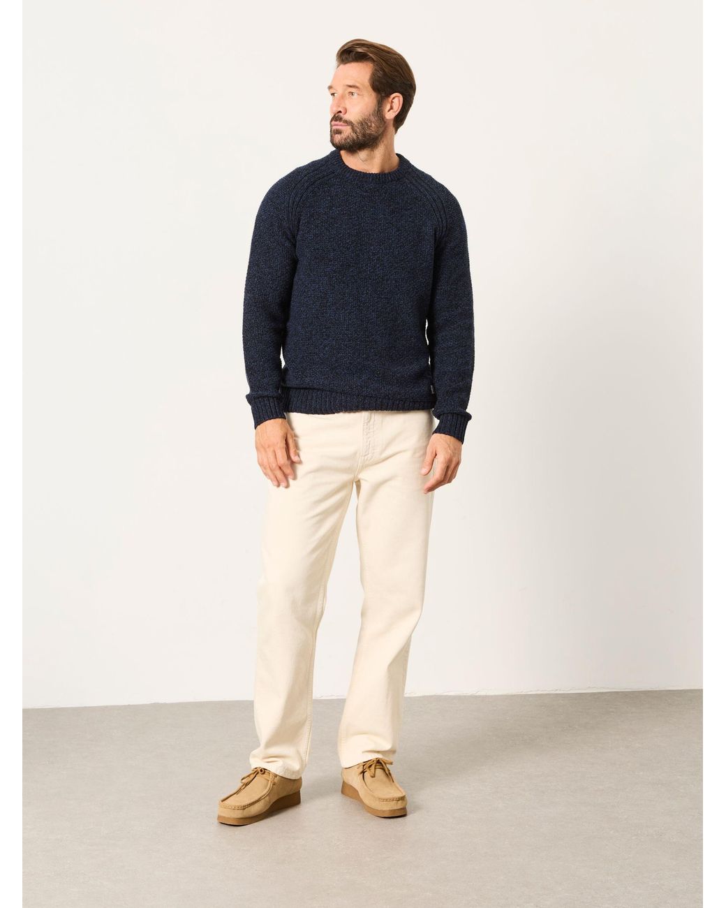 FatFace Blue Penton Crew Neck Jumper for men