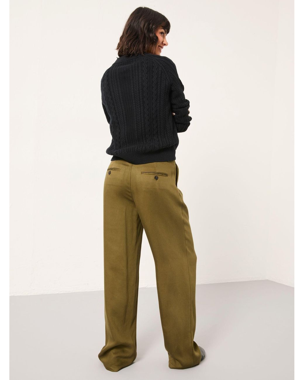 FatFace Green Ginger Wide Leg Trousers