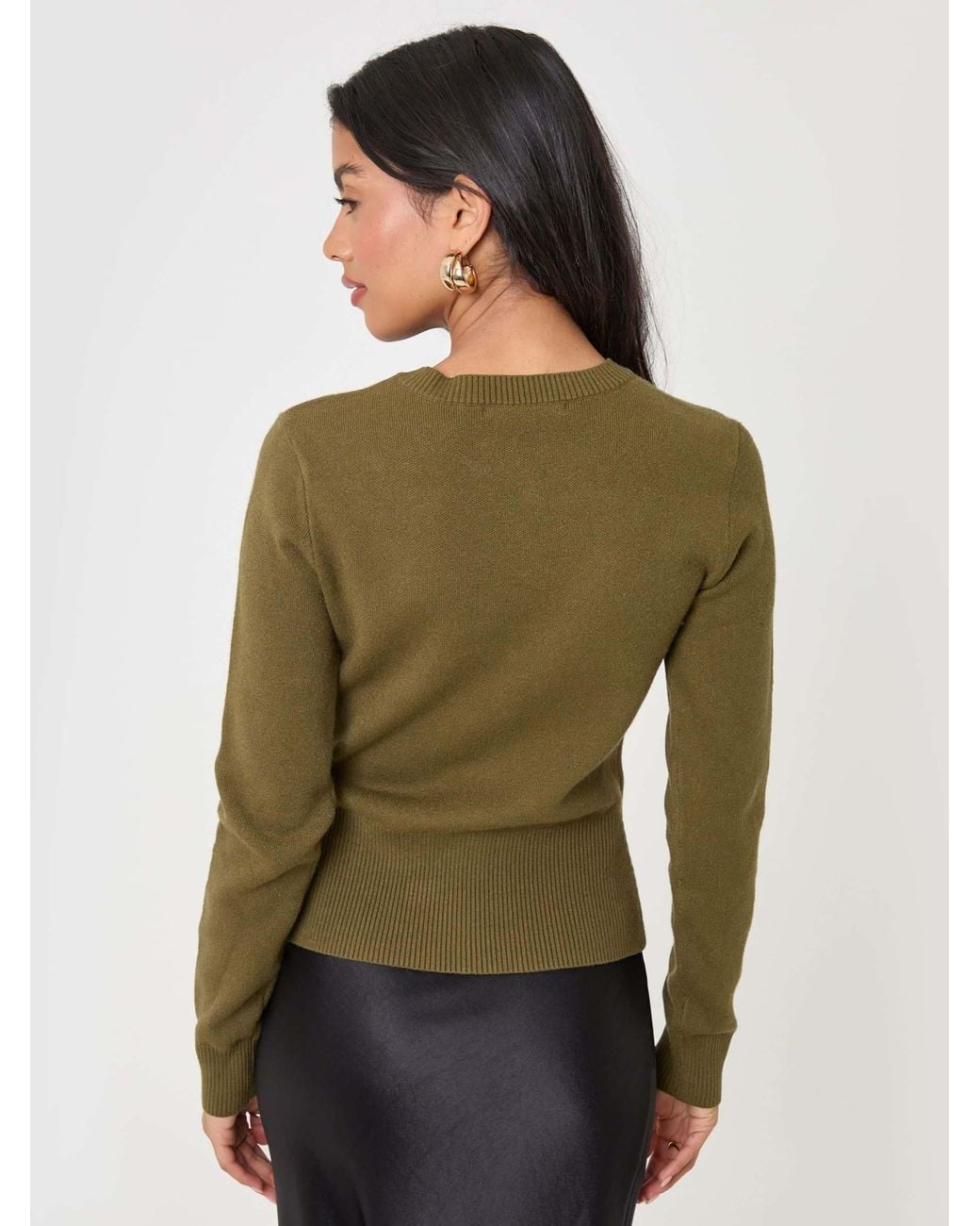 Threadbare Green Crew Neck Knitted Cardigan