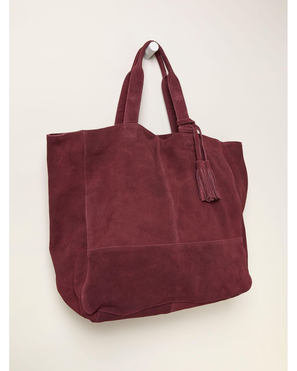 FatFace Red Margot Suede Tote Bag