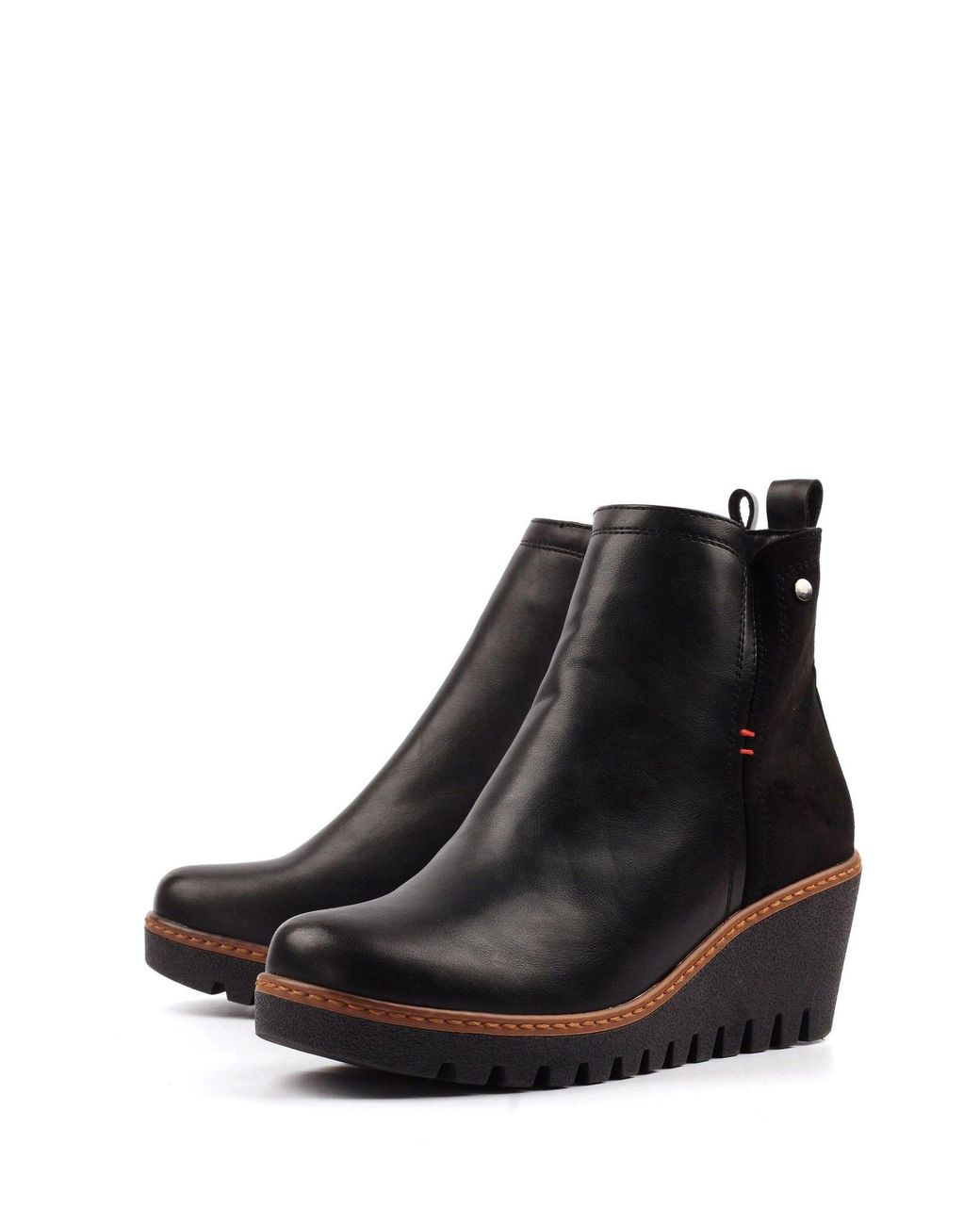 Lunar Black Pixie Wedge Ankle Boots