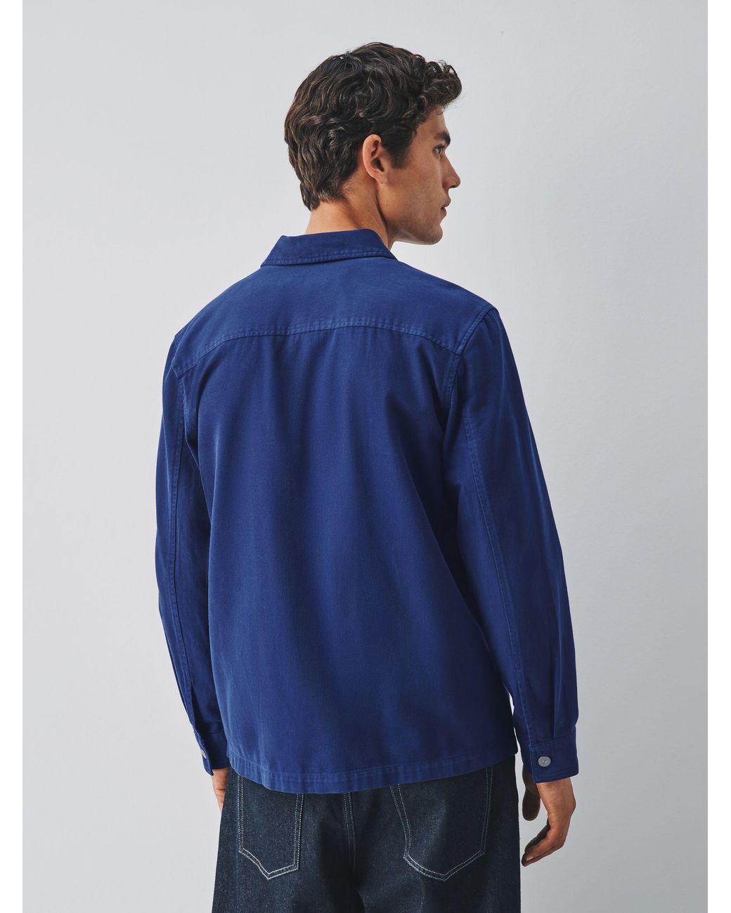 Next Blue Pocket Canvas Shacket for men