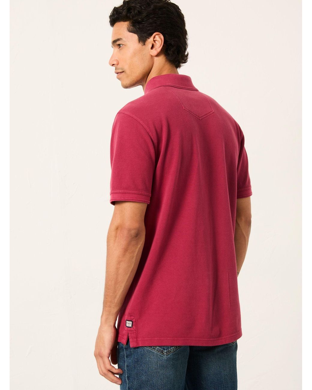 FatFace Red Short Sleeve Pique Polo Shirt for men