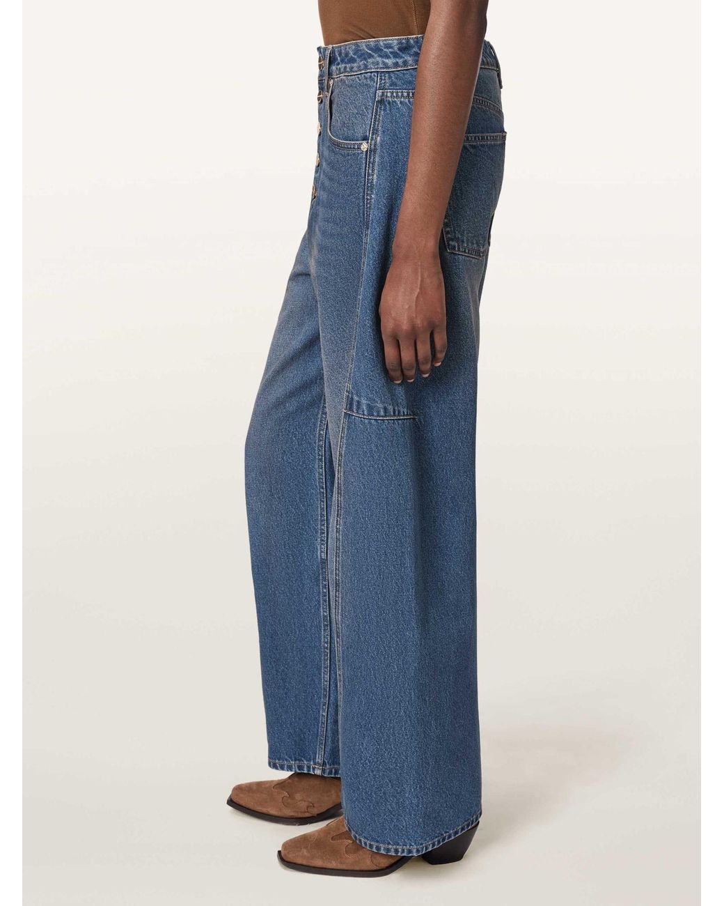 AllSaints Blue Allsaints Carter Button Jeans