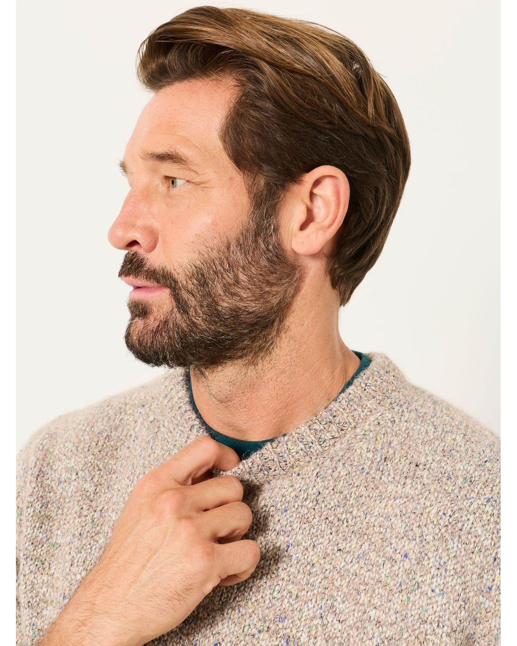 FatFace Brown Milport Knitted Crew Neck Jumper for men