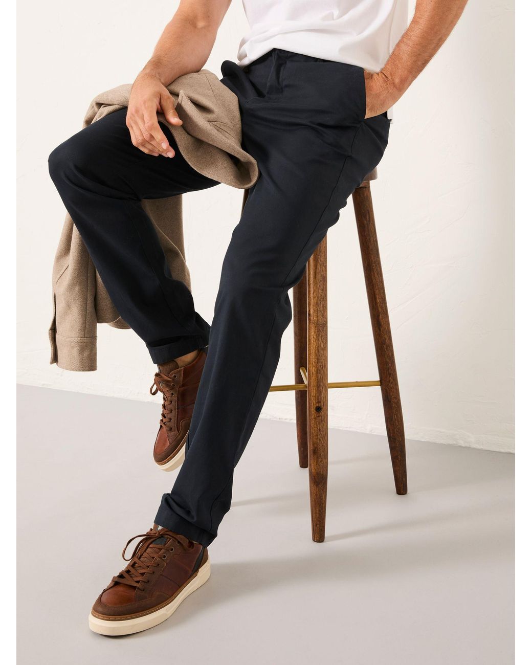 FatFace Blue Bosbury Tailored Fit Smart Chino Trousers for men
