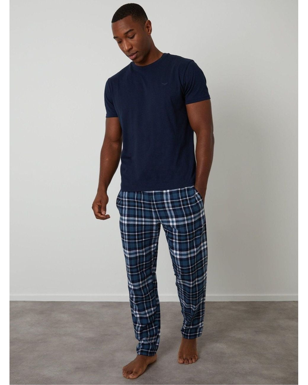 Threadbare Blue Short Sleeve Pyjamas Set for men