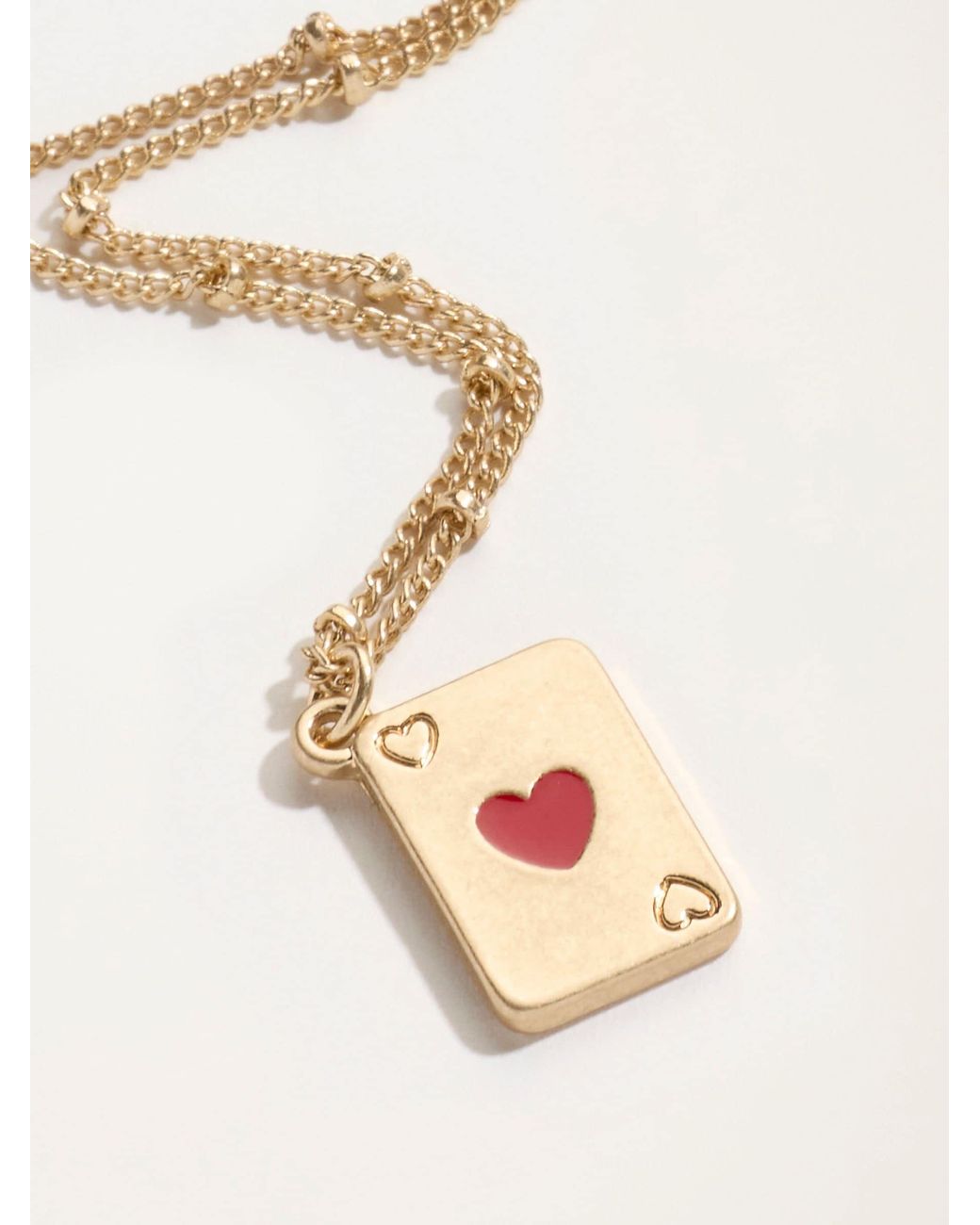 FatFace Natural Fatface Tone V And A Playing Card Necklace